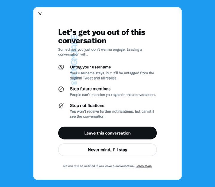 Twitter sohbetten çıkma özelliğini test ediyor