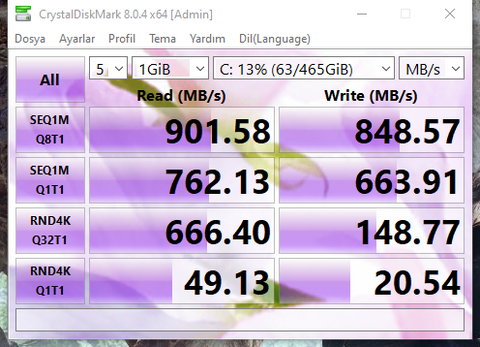 m2 ssd hızım 900 mb/sn yi geçmiyor. neden ?