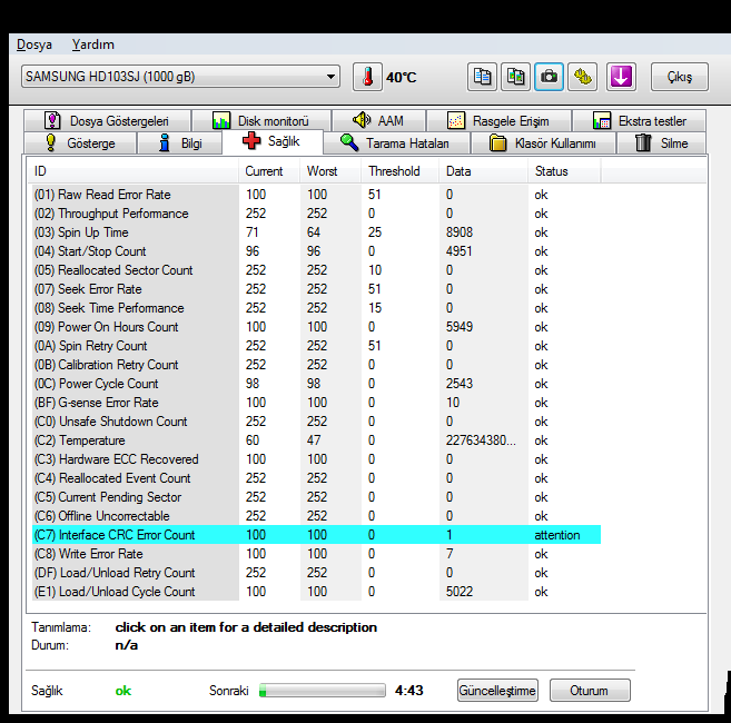  HD tune programlı ile harddisk testi resimli anlatım