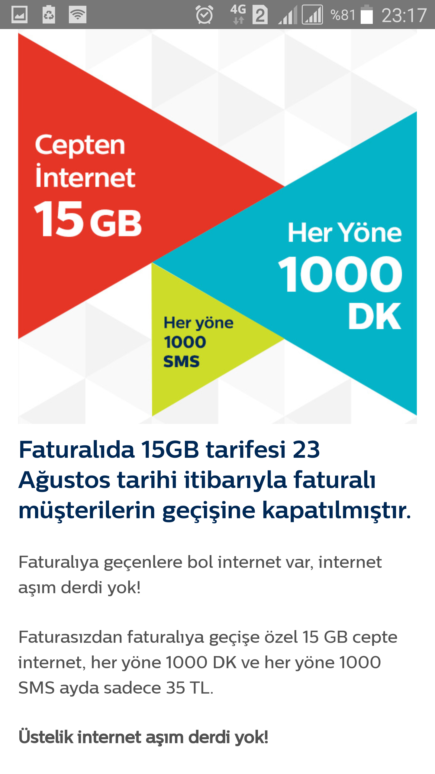 turk telekom faturalida 15gb 35tl 39tl oldu tarifesi kullananlar kulubu donanimhaber forum