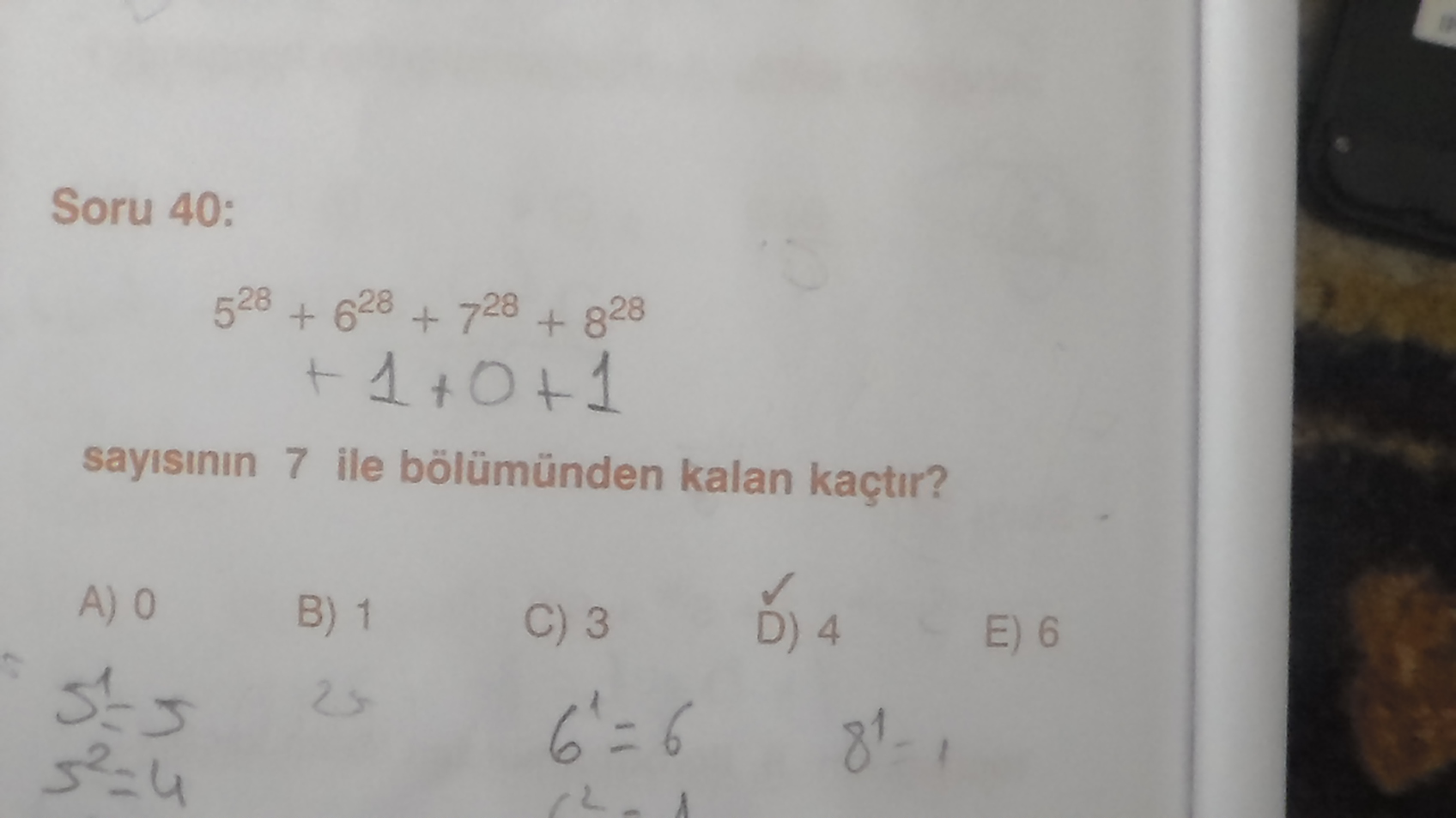  Modüler aritmetik sorusu simetriden