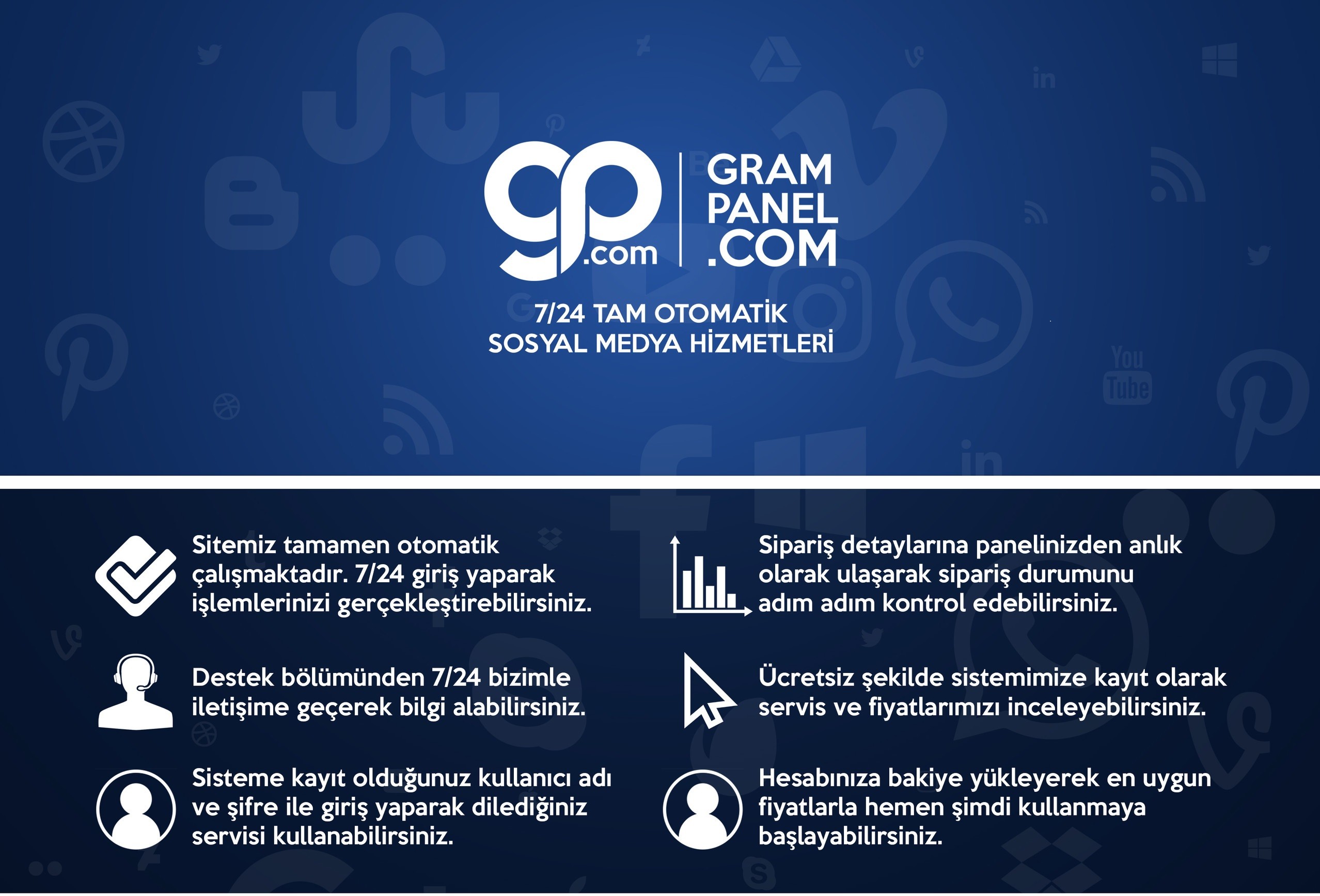 grampanel.com ' Tam Otomatik Sosyal Medya Paneli '