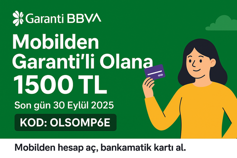 Garanti BBVA | Aralık Davet Kodu: FWRP83AM 🔥 Anında 500 TL Nakit 🔥 | 1.000 TL + 7.500 TL Bonus |