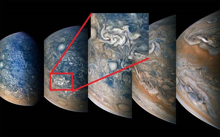 Juno'dan yeni fotoğraflar geldi: İşte Jüpiter'in büyüleyici atmosferi