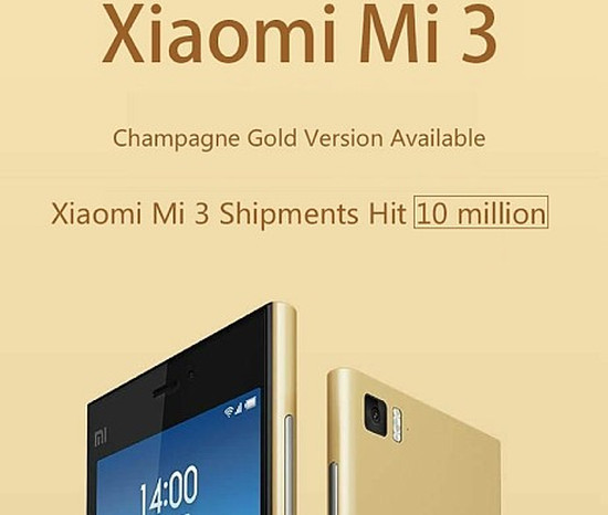 Xiaomi Mi3 10 milyon kulübüne adını yazdırmayı başardı