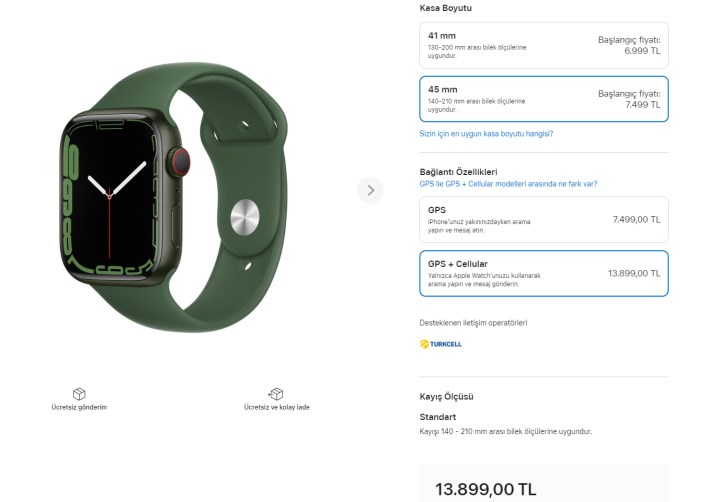 Apple Türkiye, iPhone fiyatına e-sim destekli Apple Watch satışına başladı