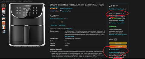 COSORI AIR FRYER - BILGI - TECRUBE - TARIF - PAYLASIM ALANI