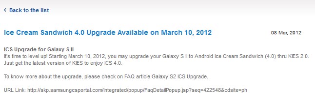  Samsung Galaxy S2 Android 4.0 Ice Cream Sandwich Güncellemesi 10 Mart’ta Geliyor!