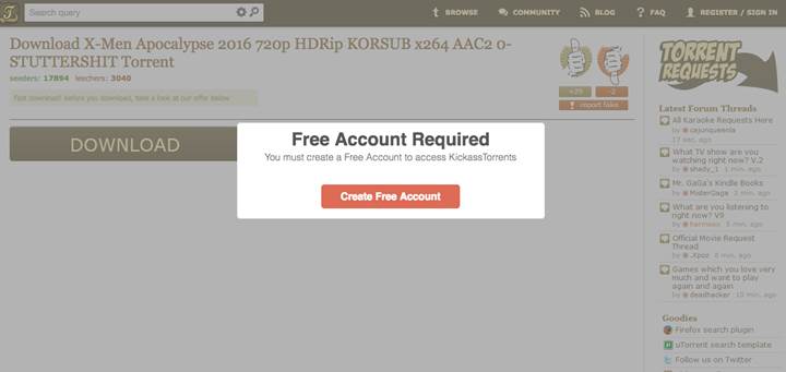 Dikkat: Kickass’in popüler kopya sitesinde kredi kartı tuzağı