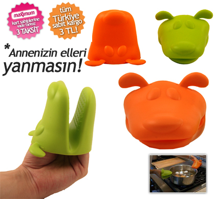  Sevimli Köpek Silikon Tepsi Tutacağı (2 Adet)