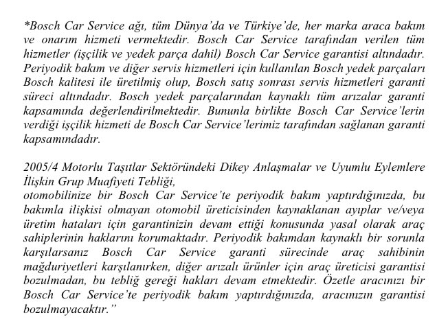  Aracınızın bakımı, Bosch filtreler, Shell motor yağı ve işçilik dahil 139 TL