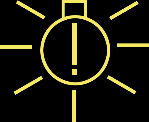 Golf V sarı ampül içinde ünlem işareti ikaz lambası