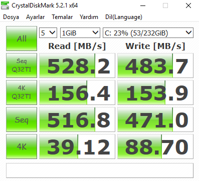 Samsung 850 EVO 250GB SSD Performans?