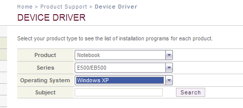  LG E500-U.AP22T XP DRİVER'LARI