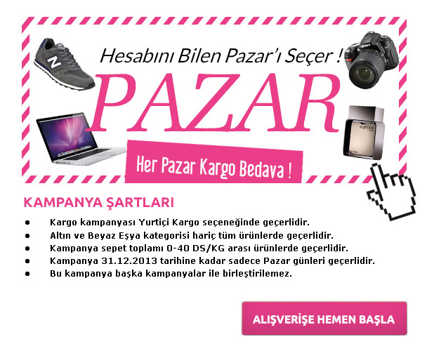  724tikla.com'da herrr PAZAR kargo BEDAVA