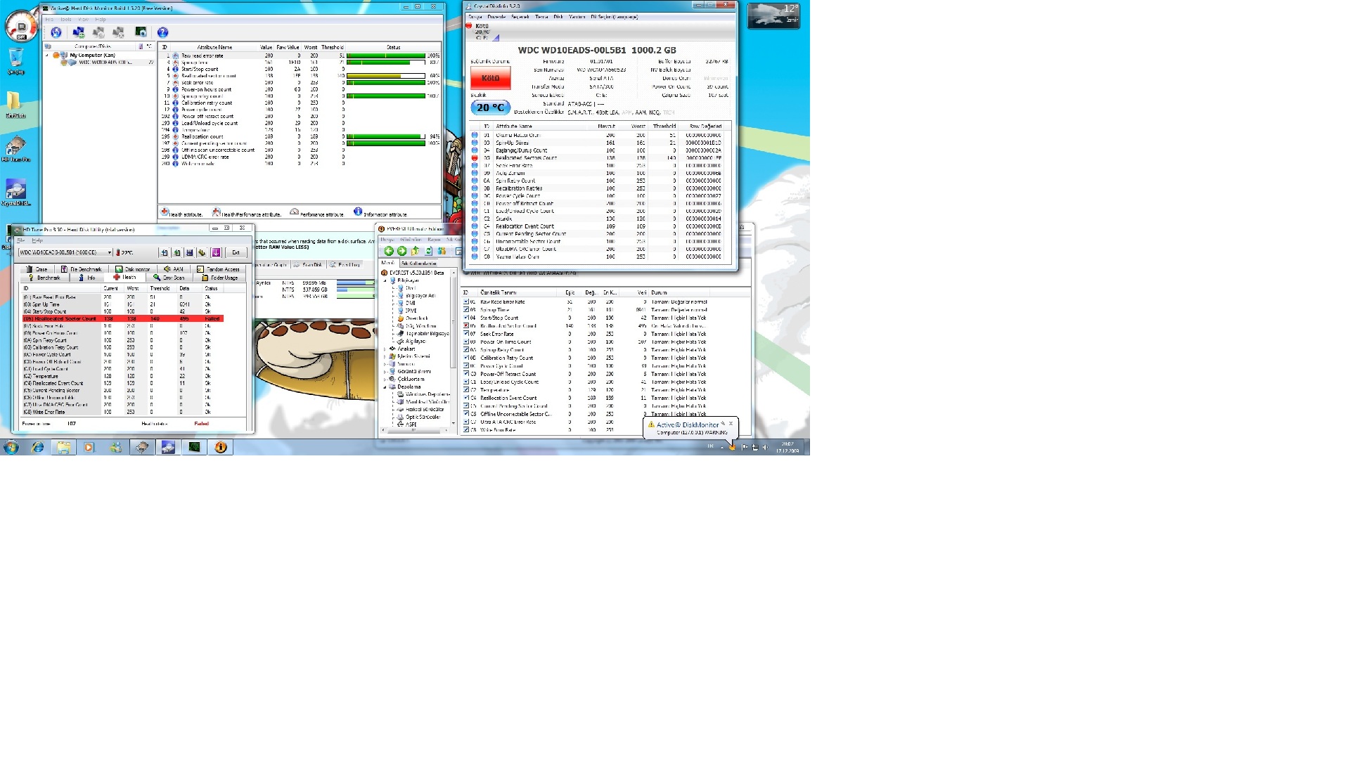  Windows Sabit Disk Sorunu Algıladı Problemi. Lütfen Yardım.WD Caviar Green, Windows 7(64bit)