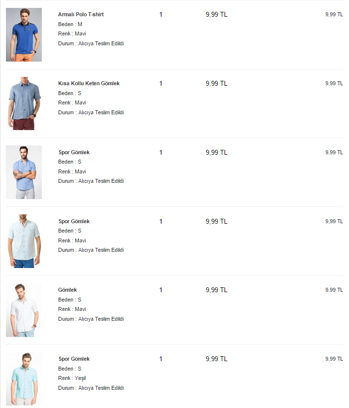  Defacto.com'da Gömlekler 9,99 TL / Tshirtler 4,99 TL