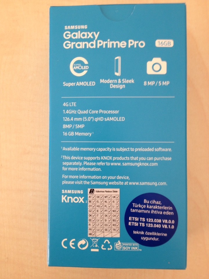 Sıfır Kapalı Kutusunda Samsung Grand Prime PRO