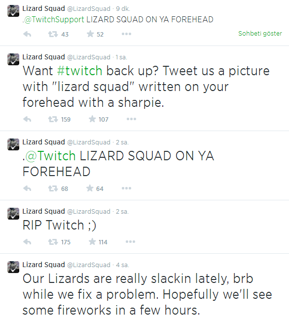  Twitch an itibariyle çöktü[Lizard Squad SALDIRISI!]