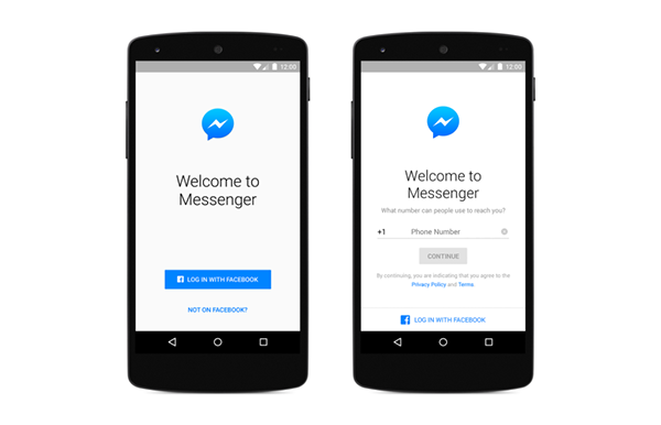 Messenger'a Facebook hesabı olmadan da giriş desteği geldi