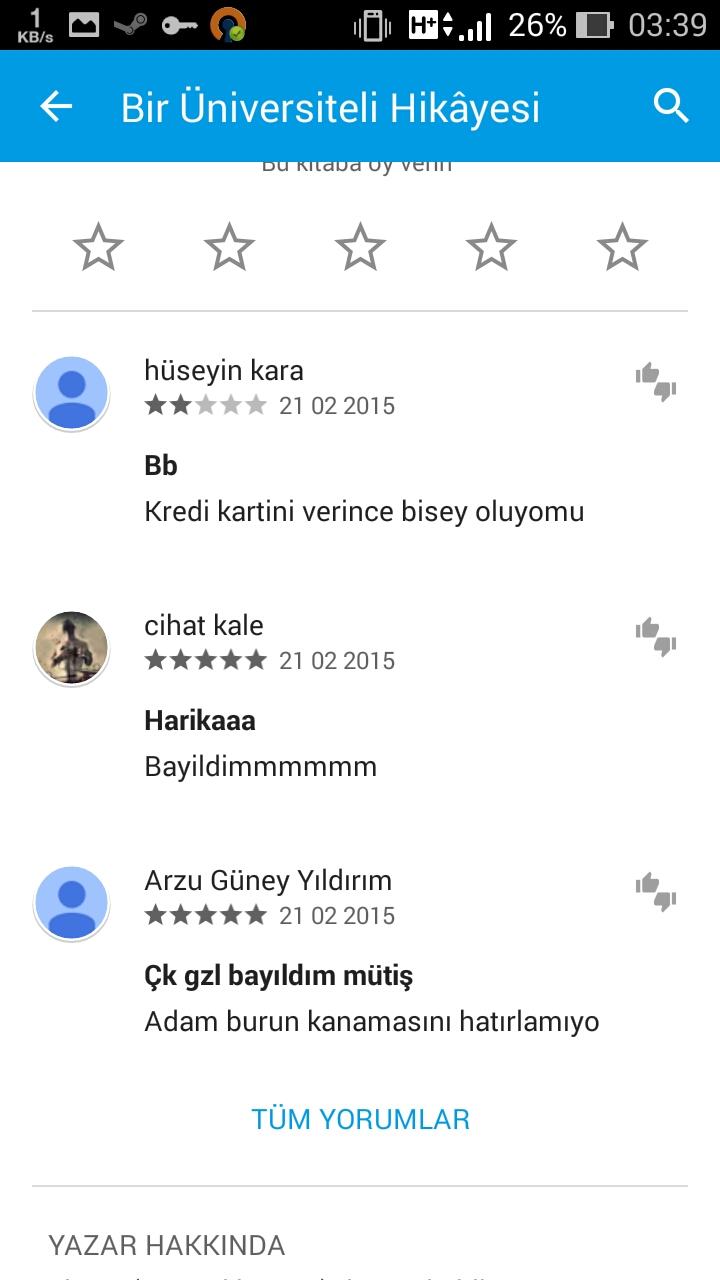  Play Store'de Kitap Yorumu Karşılaştırması [SS'li]