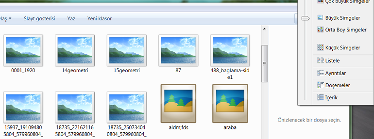  Windows 7 Küçük Resimler Gözükmüyor