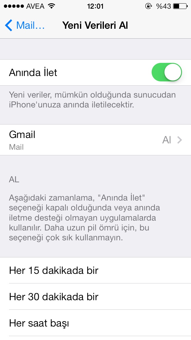  IOS 7 GMAIL MAILLERI IPHONE'DA PUSH MAIL OLARAK NASIL AYARLANIR ? YARDIM