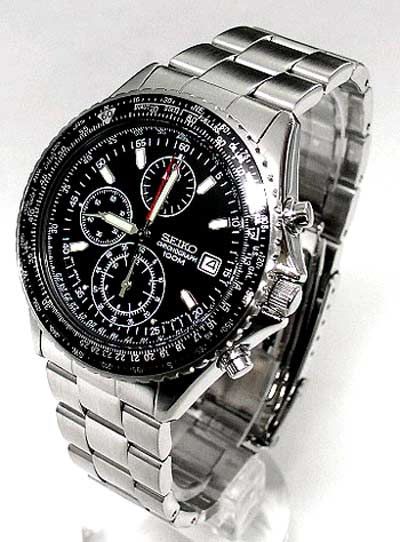  SEIKO AEROSPACE PILOT SLIDE RULE CHRONO SND253
