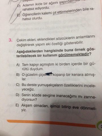  Çözemediğim Türkçe soruları