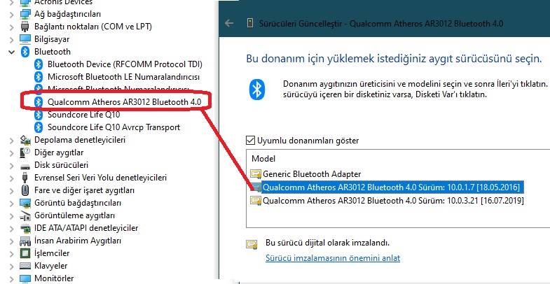 Windows 10 bluetooth problemi