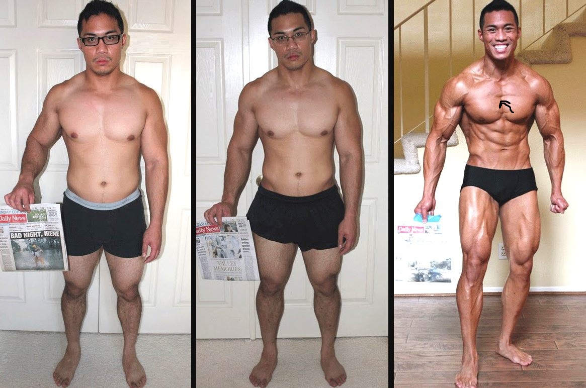 Antes y despues gym hombres