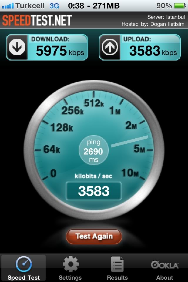  iPhone 4 speed test 3G ile