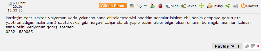  Dijital Cep Servis İzmir İBRETLİK --USTA (!) GELDİ--