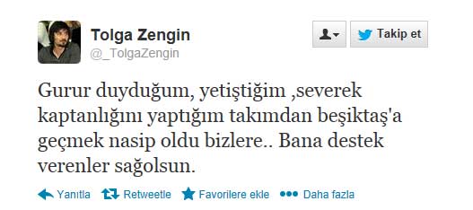  Tolga Zengin Beşiktaş'ta!
