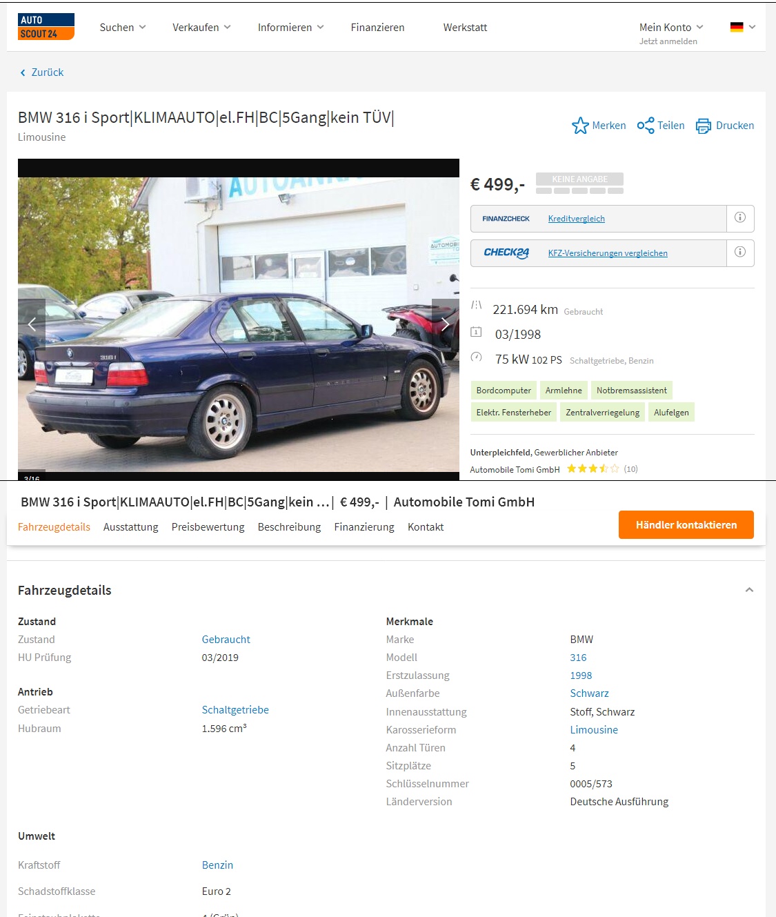 1998 BMW 316i Türkiye'de Almanya'dan 106 kat pahalı!