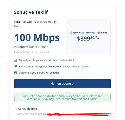 TurkNet GigaFiber Altyapı Haritası