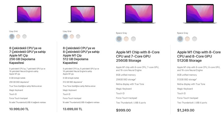 Dolar arttı: Türkiye'deki MacBook fiyatları ABD'den daha ucuz hale geldi