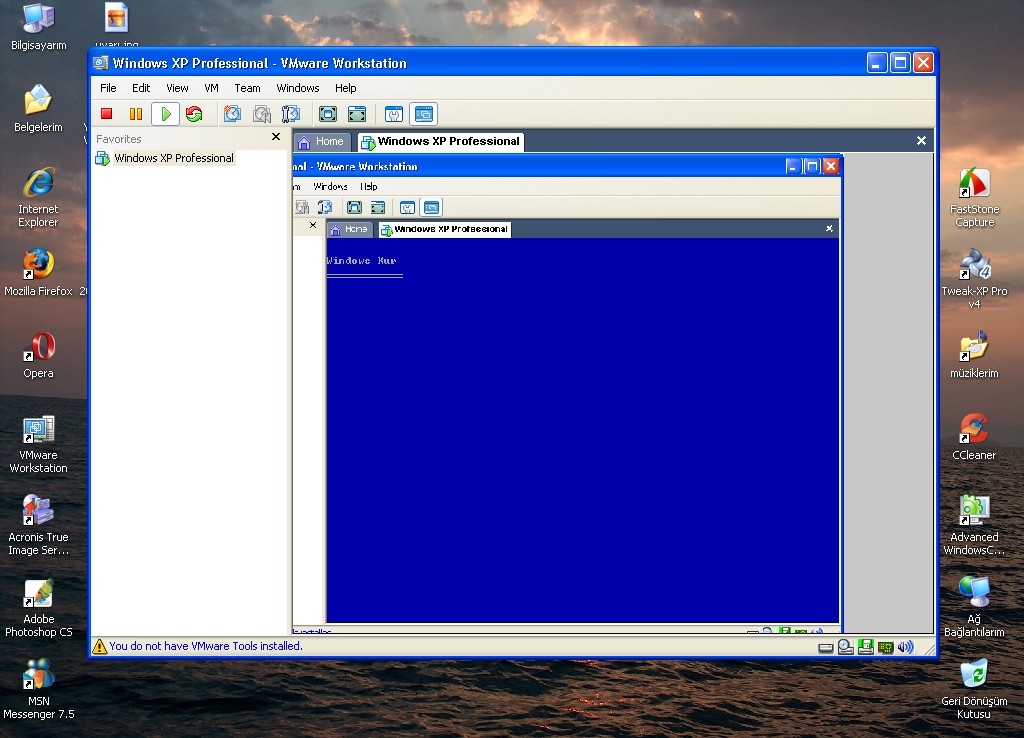  VMware kullanımı (sanal pc'ye xp kurulumu resimli anlatım)