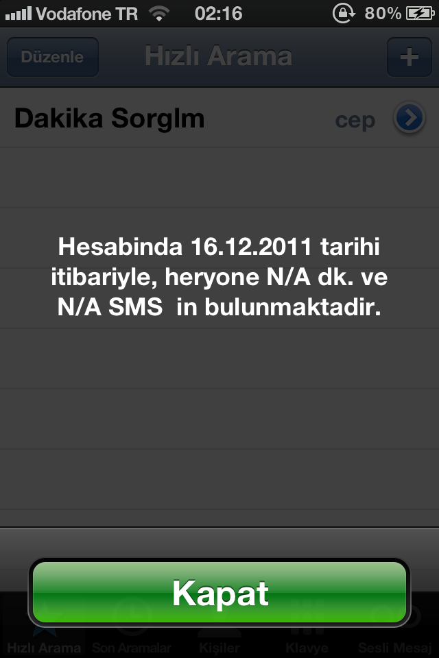  Vodafone Genç Avantaj kalan sms ve dakika öğrenme?