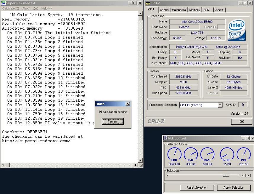  E6600 Conroe 3DMark ve Spi rev2..