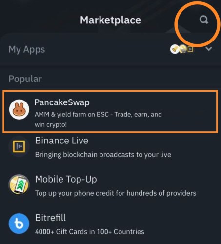 Binance uygulamasına PancakeSwap entegre edildi