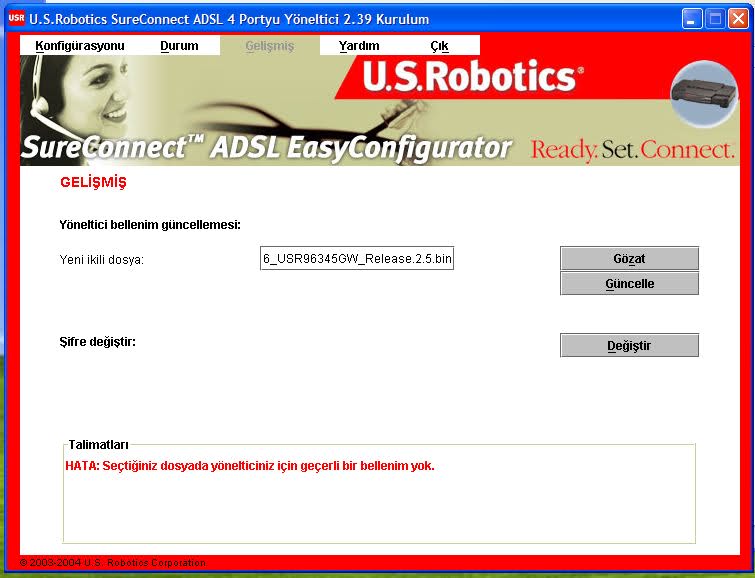  US Robotics 9106 Modem Sorunu. Lütfen yardım !!