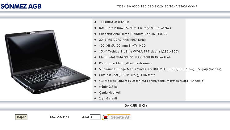  Toshiba Satellite A300-15M