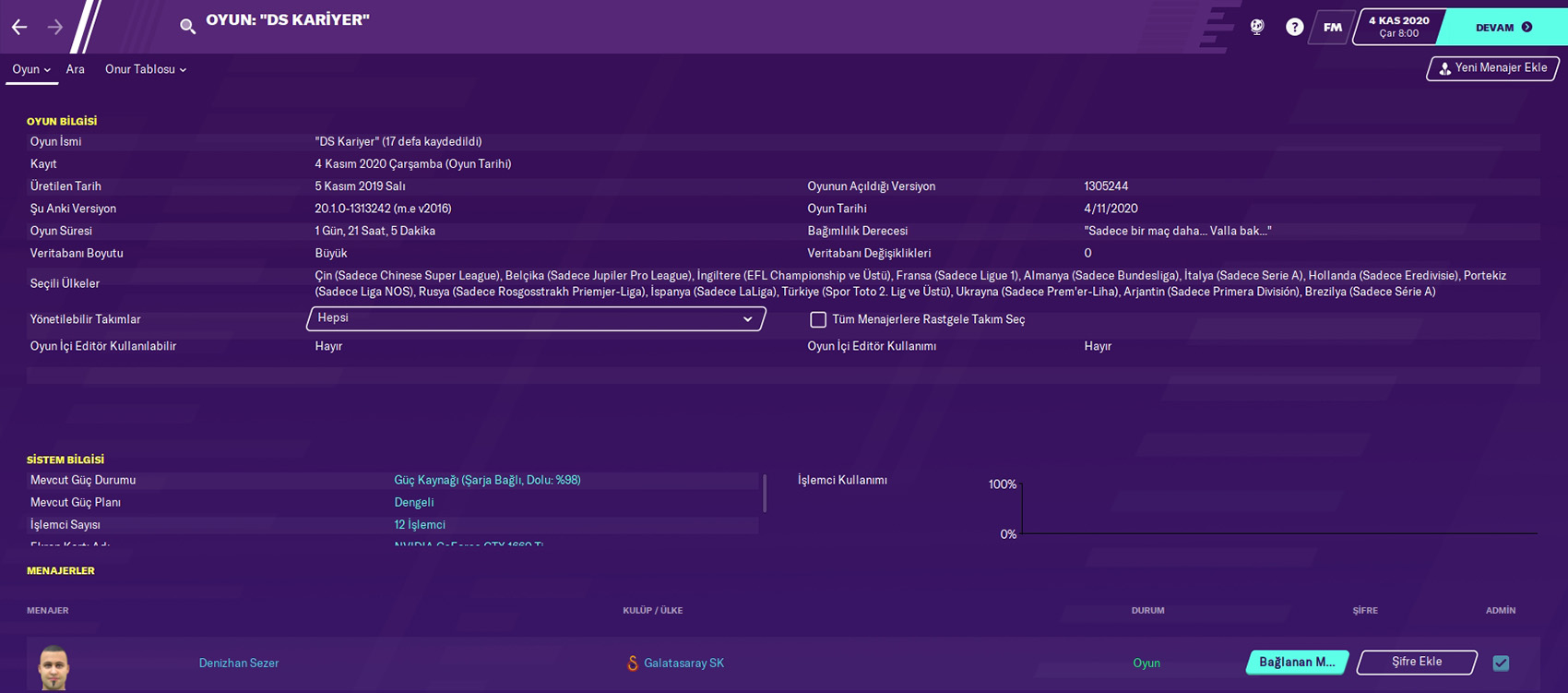 FM20 | DS | Galatasaray | Kariyer Sonu | 5 Sezon'da 15 Kupa - Avrupa'da 3 Büyük Final