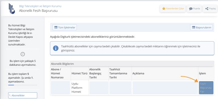e-Devlet üzerinden abonelik iptali (fesih başvurusu) nasıl yapılır?