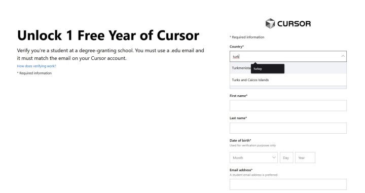 Cursor, öğrenciler için ücretsiz abonelik programını Türkiye’ye kapattı