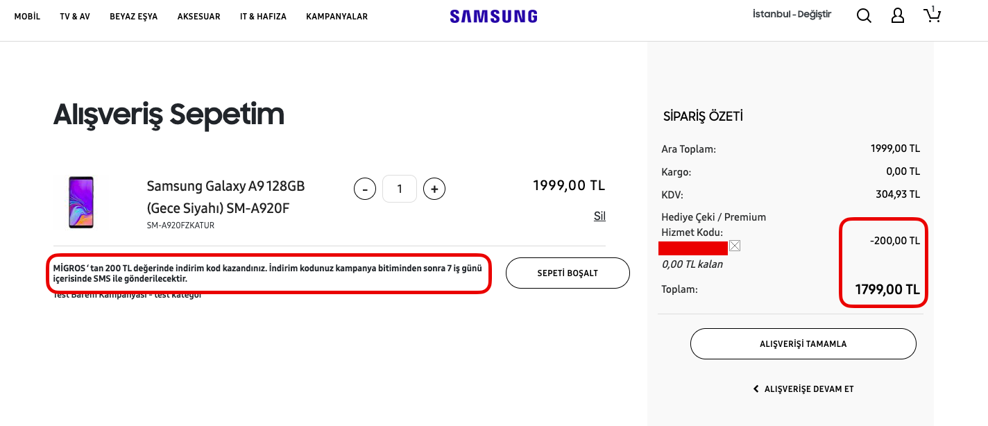 Samsung'da 200 TL Hediye Çeki Fırsatı (SICAKTAN YANIYOR)