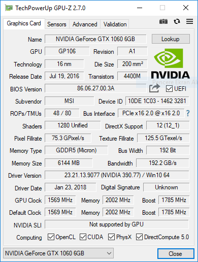 GPU-Z Değerim Normal mi ? - GTX1060
