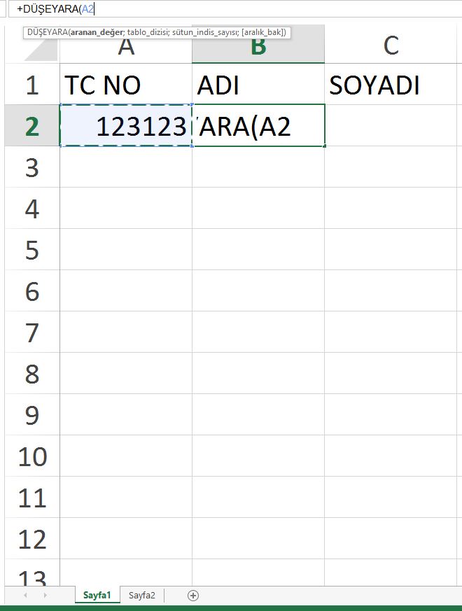 Excel'de büyük sorunum var