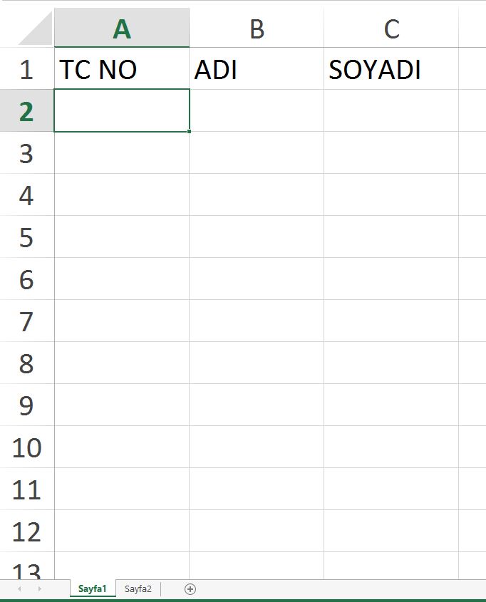 Excel'de büyük sorunum var